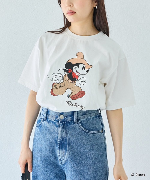 Disney（ディズニー） tシャツ 「Disney」別注 「ミッキー」ウエスタン