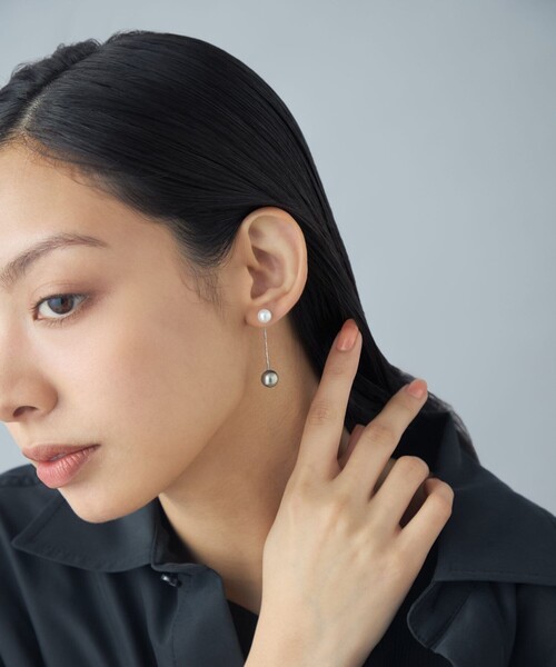 ピアス 「アークピアス」 パール レディースの画像