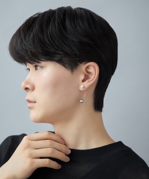 ピアス 「アークピアス」 パール レディースの画像