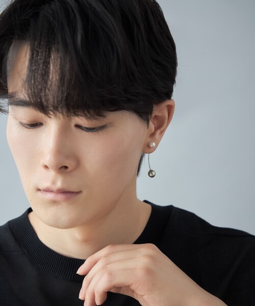 ピアス 「アークピアス」 パール レディースの画像