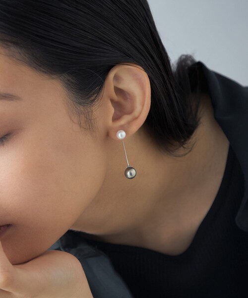 ピアス 「アークピアス」 パール レディースの画像