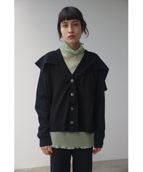 「BLACK BY MOUSSY」 ニットカーディガン FREE ネイビー レディース_画像2