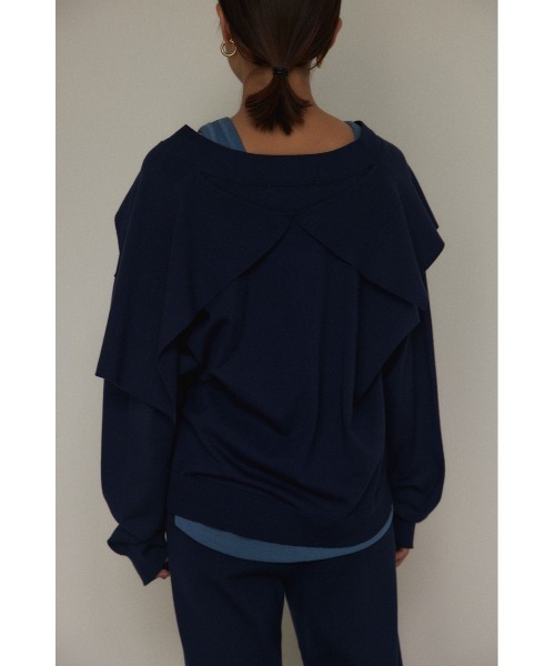 「BLACK BY MOUSSY」 ニットカーディガン FREE ネイビー レディース_画像8