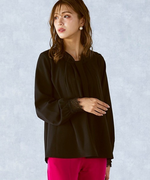 「QUEENS COURT」 長袖ブラウス M ベージュ レディース_画像9