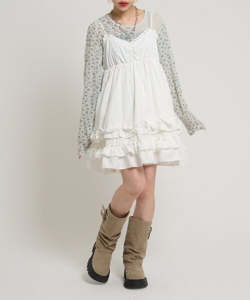 「w closet」 キャミソールワンピース FREE ブラック レディース_画像9