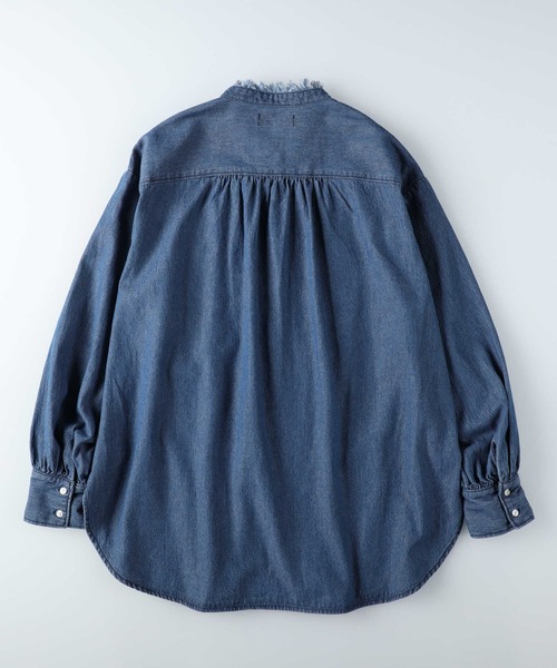 「BACK NUMBER」 長袖ブラウス M ダークインディゴブルー レディース_画像3