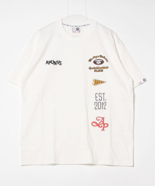 「AAPE BY A BATHING APE」 半袖Tシャツ LARGE アイボリー メンズ_画像2
