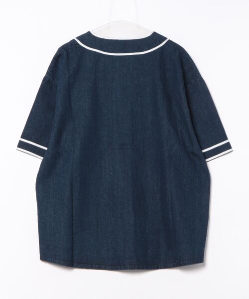 「JUGLANS」 半袖シャツ L インディゴブルー メンズ_画像2