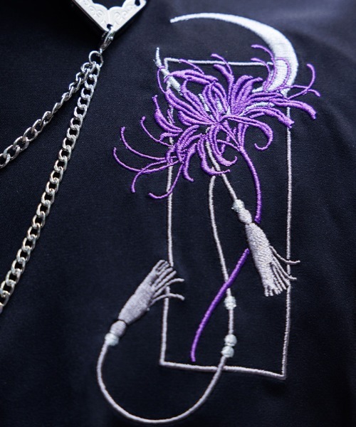 REZEN（リゼン） シャツ 彼岸花×月刺繍シャツ メンズ : ZOZOTOWN Yahoo 