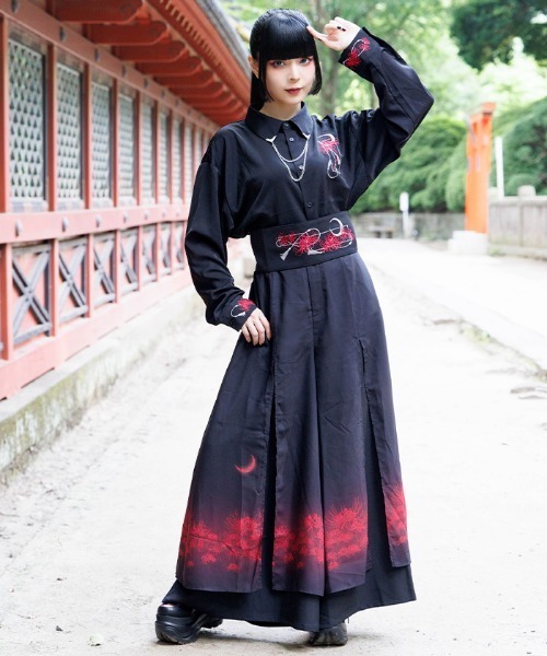 REZEN（リゼン） シャツ 彼岸花×月刺繍シャツ メンズ : ZOZOTOWN Yahoo 