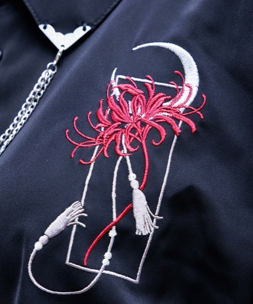 REZEN（リゼン） シャツ 彼岸花×月刺繍シャツ メンズ : ZOZOTOWN Yahoo 