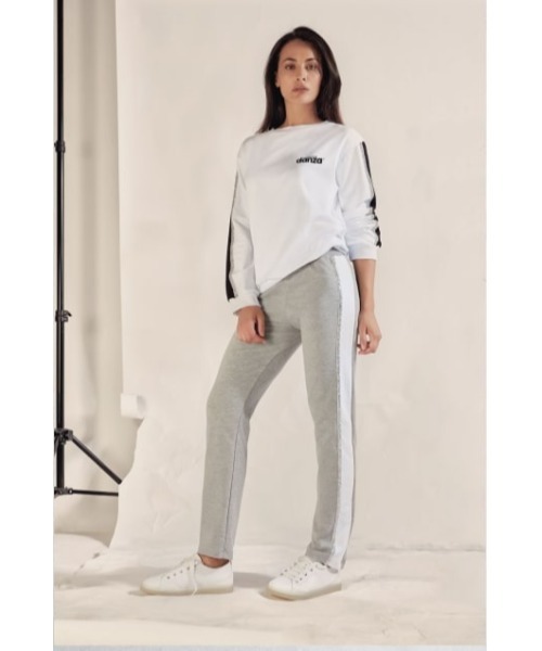 tシャツ 袖ラインカットソー レディース