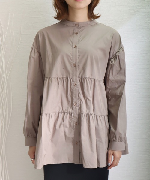 未使用！CHONO アイボリー切り替えティアードブラウス　フリーサイズ 未使用！CHONO アイボリー切り替えティアードブラウス フリーサイズ F