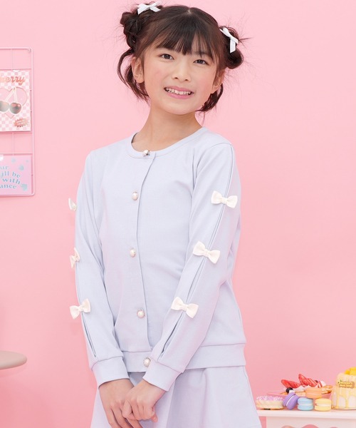 Bee des カーディガン 袖リボンカーディガン キッズ 子供服