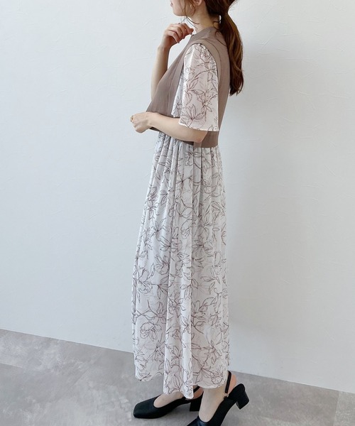 mysty woman ワンピース ベストセットツイン柄ワンピース 294288
