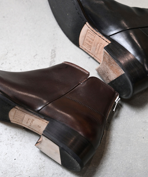 EARLE バック ジップ レザー ブーツ EARLE ブーツ アール / Back zip short boots バックジップ