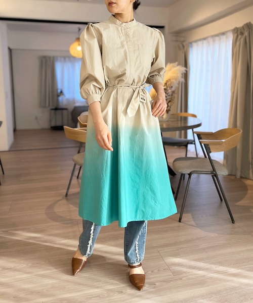 公式 ワンピース - Jewelobe グラデーションシャツワンピース 通販 服 ベージュ SHOPLIST ショップリスト