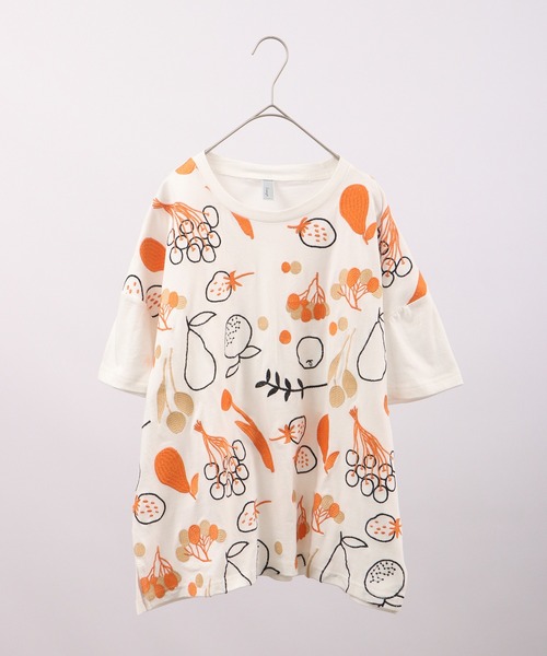 tシャツ EMAGO フルーツポンチ刺繍Ｔ レディース Emago tシャツ EMAGO フルーツポンチ刺繍T レディース