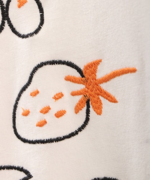 Emago tシャツ EMAGO フルーツ刺繍半袖Tシャツ レディース