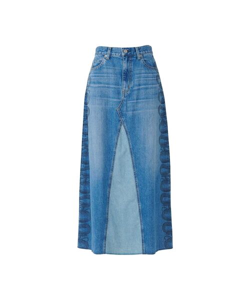 希少　オゾンコミュニティ　ペイントデニムスカート　ヒステリックグラマー HYSTERIC GLAMOUR スカート SNAKE LOOP リメイクデニムスカート