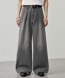 CALLNE ワイドパンツ ジーンズ 「CALLNE」1Tuck Wide Straight Deinm