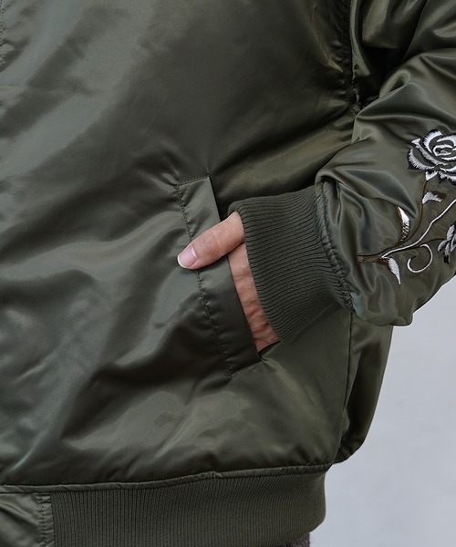 MISERICORDIA ロゴ刺繍ブルゾン グリーン MA-1 MISERICORDIA ロゴ刺繍ブルゾン グリーン MA-1