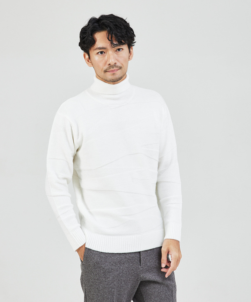 ABAHOUSE GRAY セーター ニット 「スポンジタッチ」シャドー