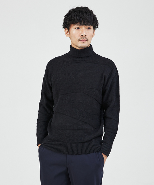 ABAHOUSE GRAY セーター ニット 「スポンジタッチ」シャドー