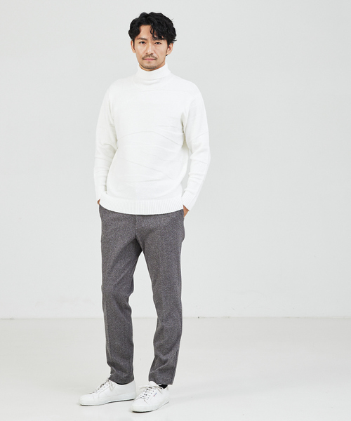 ABAHOUSE GRAY セーター ニット 「スポンジタッチ」シャドー