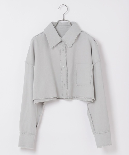 Heather ブラウス シャツ カットオフショートシャツ 105013