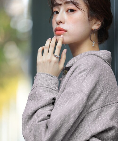 Tiaclasse コート アウター 「洗える」ツイードジャケット レディース