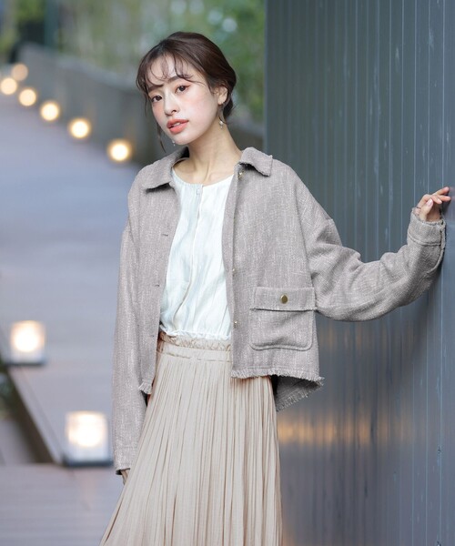 Tiaclasse コート アウター 「洗える」ツイードジャケット レディース