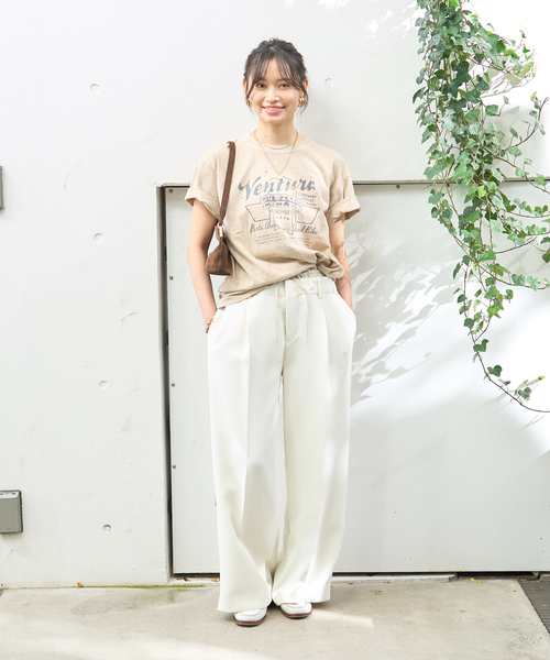 【GOOD ROCK SPEED】スクエアロゴT ホワイト×ピンク 別注】GOOD ROCK SPEED / LIFE PC 箔プリント Tシャツ（Tシャツ