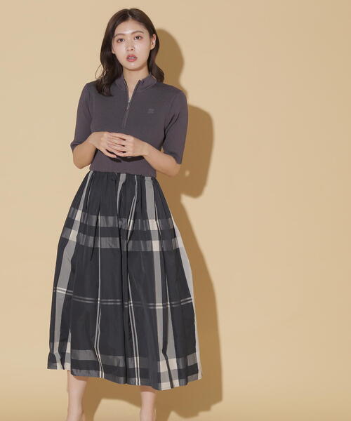 NATURALBEAUTYBASICハーフジップニットドッキングワンピース NATURALBEAUTYBASICハーフジップニットドッキングワンピース