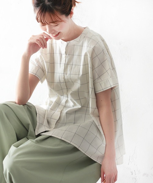 Yuu☆様ご予約品　　　　　　未使用☆soulberry 爽涼チェックのブラウス soulberry ブラウス シャツ 爽涼チェックのブラウス レディース