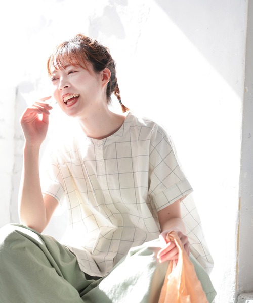 Yuu☆様ご予約品　　　　　　未使用☆soulberry 爽涼チェックのブラウス soulberry ブラウス シャツ 爽涼チェックのブラウス レディース