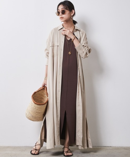 Morgan(モルガン) シックなロング丈ニットワンピース フィンガータートルニットロングワンピース【by SON】【SALE