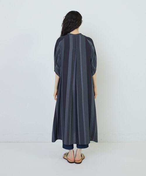 STYLE DELI ワンピース 「LUXE」交互ストライプ柄シャツ