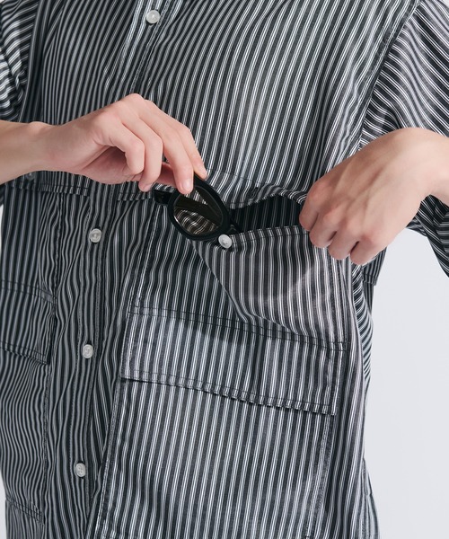 23SS MOI モイ random stripe shirt とどく シャツジャケット