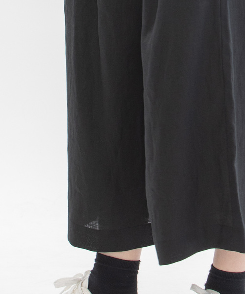 nop de nod パンツ リネン8分丈タックワイドパンツ レディース