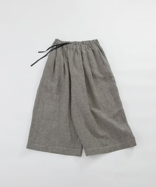 nop de nod パンツ リネン8分丈タックワイドパンツ レディース