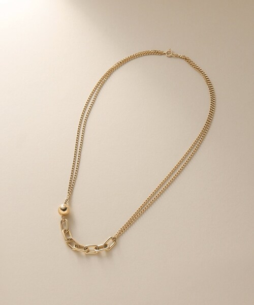 COCOSHNIK（ココシュニック） ネックレス K10中空ボールキヘイミックス 