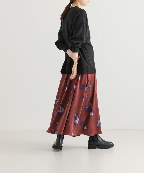URBAN RESEARCH スカート フラワープリントギャザーロング