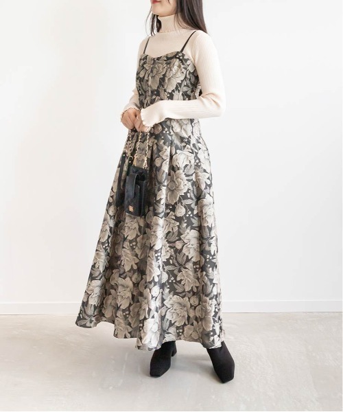 ameri vintage フラワージャガードワンピース Ameri（アメリ）の