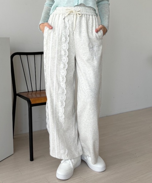 kisstheclub レース　スウェットパンツ 再入荷】lace sweat pants | KISS THE CLUB