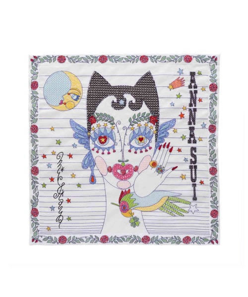 ハンカチ 「ANNA SUI×ミック・イタヤ」刺繍ハンカチ　MicDoll レディース