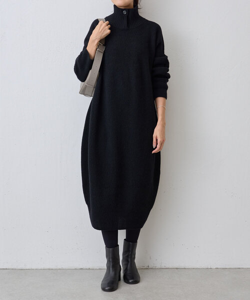 BEARDSLEY ビアズリードット ドッキング マル ワンピース ブラック