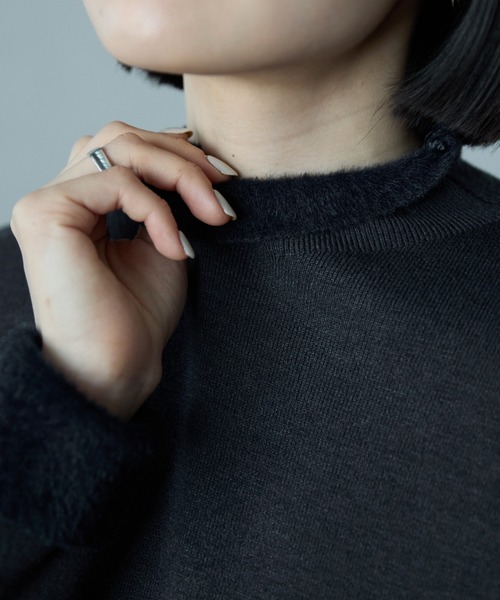 美品 AP STUDIO ハイネック ウールチュニックワンピース ブラウン 上質