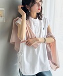 ブラウス シャツ 夏 爽やかで品のある。サイド...の詳細画像4