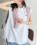 ブラウス シャツ 夏 爽やかで品のある。サイド...の詳細画像3